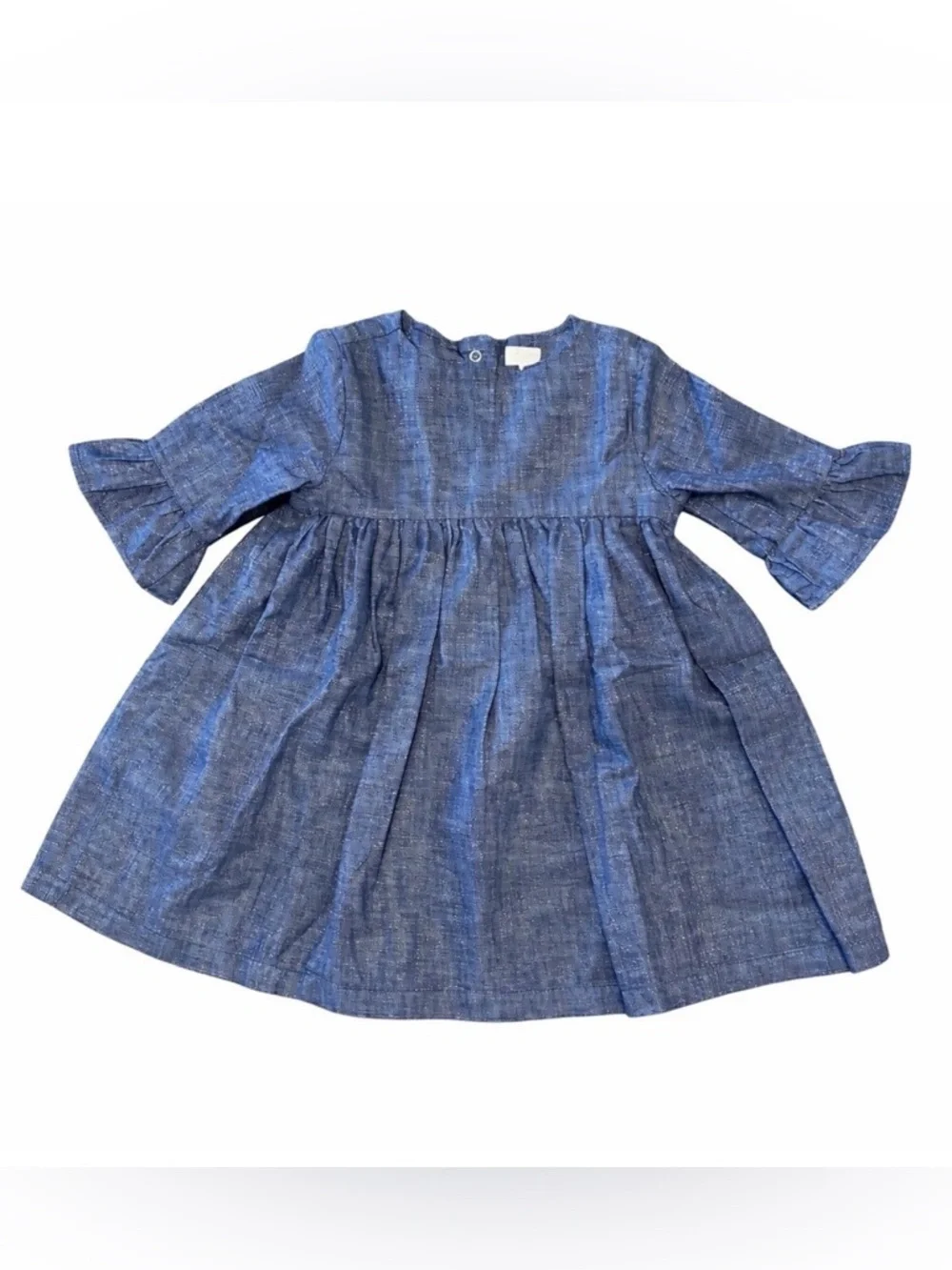 Gymboree Baby Girl Chambray Sparkle Denim Dress Button Back 12–18 Months